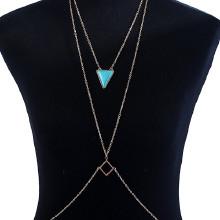 Shein Triangle Pendant Layered Body Chain