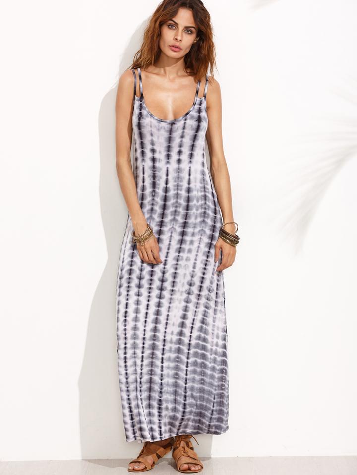 Shein Tie Dye Keyhole Strappy Back Dress