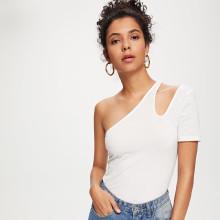 Shein Cut Out One Shoulder Fitted Tee