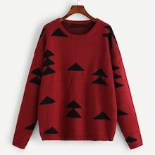 Shein Drop Shoulder Christmas Tree Print Jumper