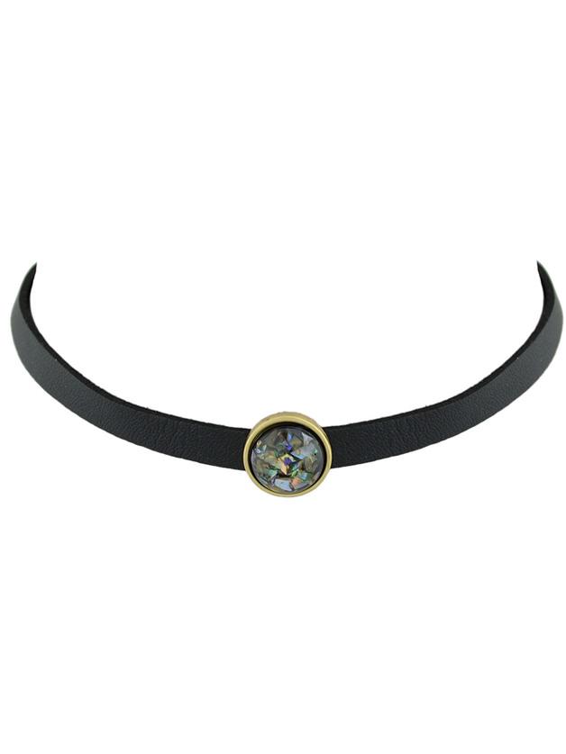 Shein Black Choker Necklace With White Black Beads Gothic Jewelry