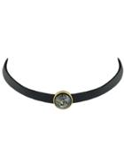 Shein Black Choker Necklace With White Black Beads Gothic Jewelry