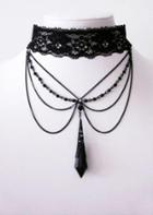 Shein Handmade Black Main Stone Gothic Necklace
