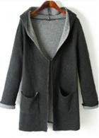 Rosewe Chic Hooded Collar Long Sleeve Cardigans With Pocket