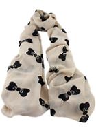 Shein Beige Bow Print Scarves
