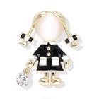 Shein Girl Design Brooch With Rhinestone