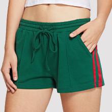 Shein Pocket Front Drawstring Waist Striped Shorts