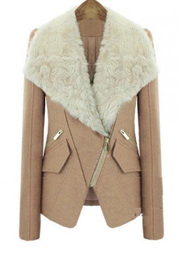 Rosewe Charming Turndown Collar Long Sleeve Coat With Zipper