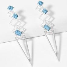 Shein Layered Geometric Open Drop Earrings