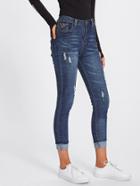 Shein Roll Up Hem Skinny Jeans