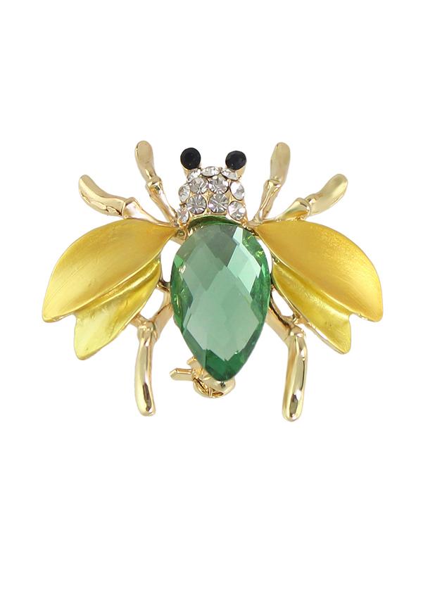 Shein Gold Color Rhinestone Bee Shape Big Brooches