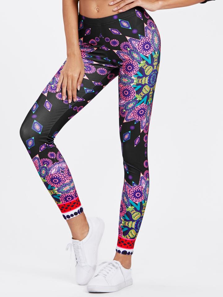 Shein Allover Printed Skinny Leggings