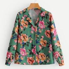 Shein Floral Print Button Through Blouse