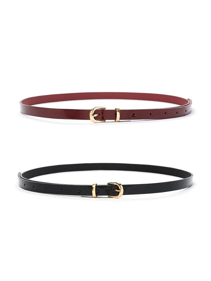 Shein Metal Buckle Skinny Belt 2pcs