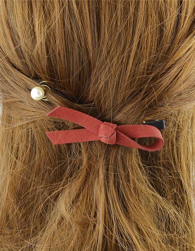 Shein Red Bow Shape Hair Accessories