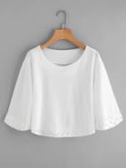 Shein Faux Pearl Detail Kimono Sleeve Top