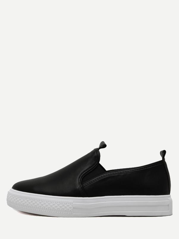 Shein Black Pu Elastic Sneakers