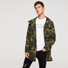 Shein Men Zipper Up Camo Print Drawstring Hoodie Coat