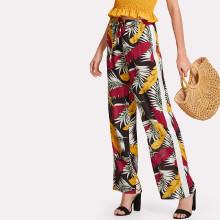Shein Tropical Print Straight Leg Pants