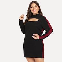 Shein Plus Cut Out Front Fitted Dress