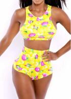 Rosewe Chic Two Pieces Design Printed Swimwear For Vocation