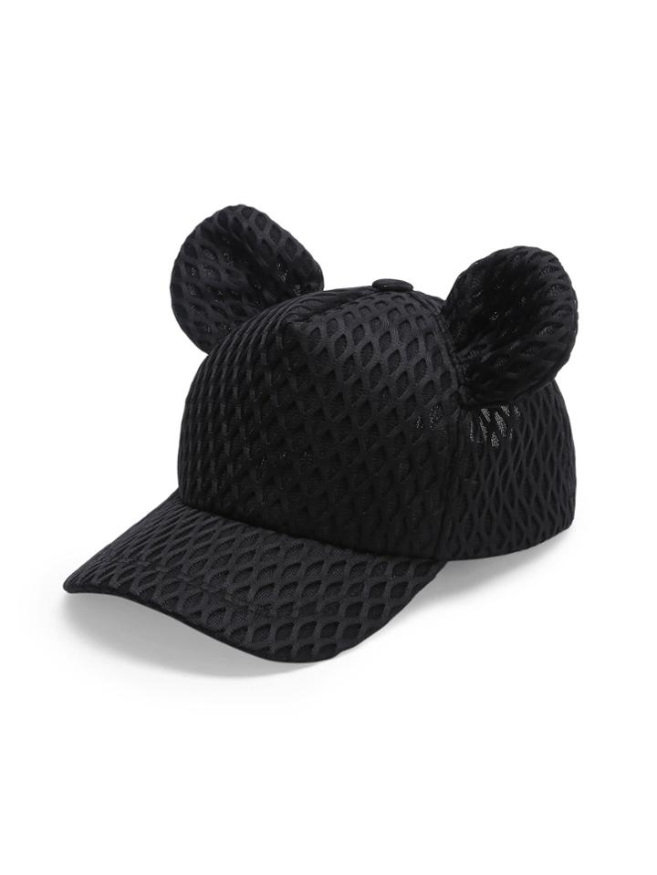 Shein Net Overlay Cute Ear Baseball Cap