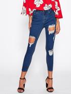 Shein Cutout Cropped Skinny Jeans
