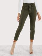 Shein Lace Up Front Skinny Cargo Pants