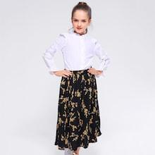 Shein Toddler Girls Frill Trim Contrast Lace Blouse