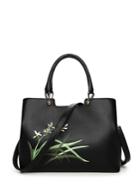 Shein Flower Embroidery Shoulder Bag With Handle