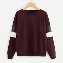 Shein Cut And Sew Panel Zip Side Sweatshirt
