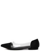 Shein Black Pointed Toe Transparent Flats