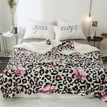 Shein Leopard & Lipstick Print Blanket 1pc