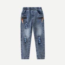 Shein Boys Zip Decoration Destroyed Jeans