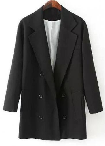 Rosewe Amazing Turndown Collar Double Breasted Long Sleeve Blazer