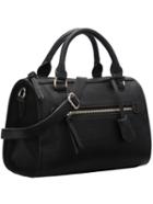 Shein Black Zipper Embellished Pu Bag