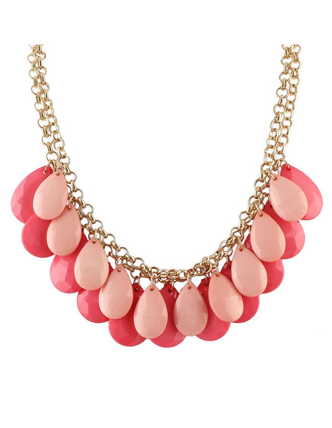 Shein Pink Hanging Beads Necklace