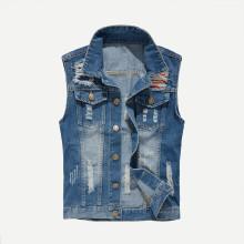 Shein Men Destroyed Denim Vest