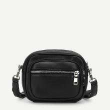 Shein Zipper Front Pu Crossbody Bag