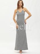 Shein Grey Spaghetti Strap Side Split Maxi Dress
