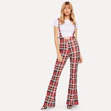 Shein Plaid Flare Leg Jumpsuit