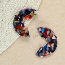 Shein Half Circle Acetate Multi Colored Earrings