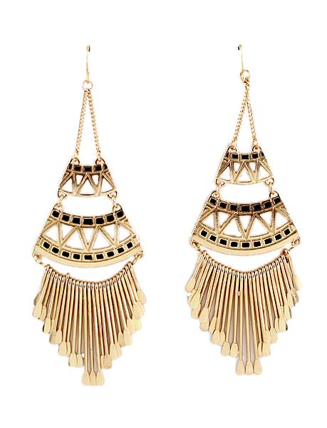 Shein Gold Glaze Tassel Earrings