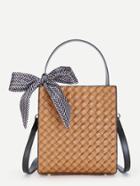 Shein Scarf Decorated Shoulder Bag With Adjustable Strap