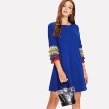 Shein Layered Fringe Embellished Tunic Dress