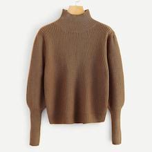 Shein High Neck Gigot Sleeve Jumper