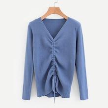 Shein Drawstring Detail Ribbed Tee