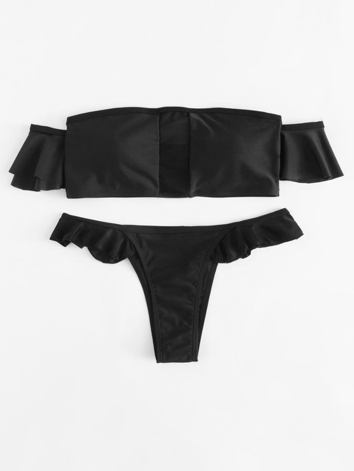 Shein Off The Shoulder Ruffle Bikini Set