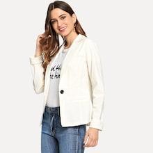 Shein One Button Cuffed Sleeve Blazer