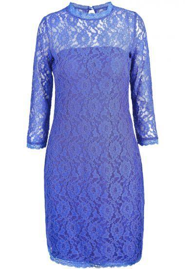 Shein Blue Long Sleeve Embroidered Lace Bodycon Dress